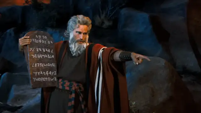 Example of the sky god archetype: Charlton Heston as Moses, God's messenger in The Ten Commandments (1956) directed by Cecile B. DeMille